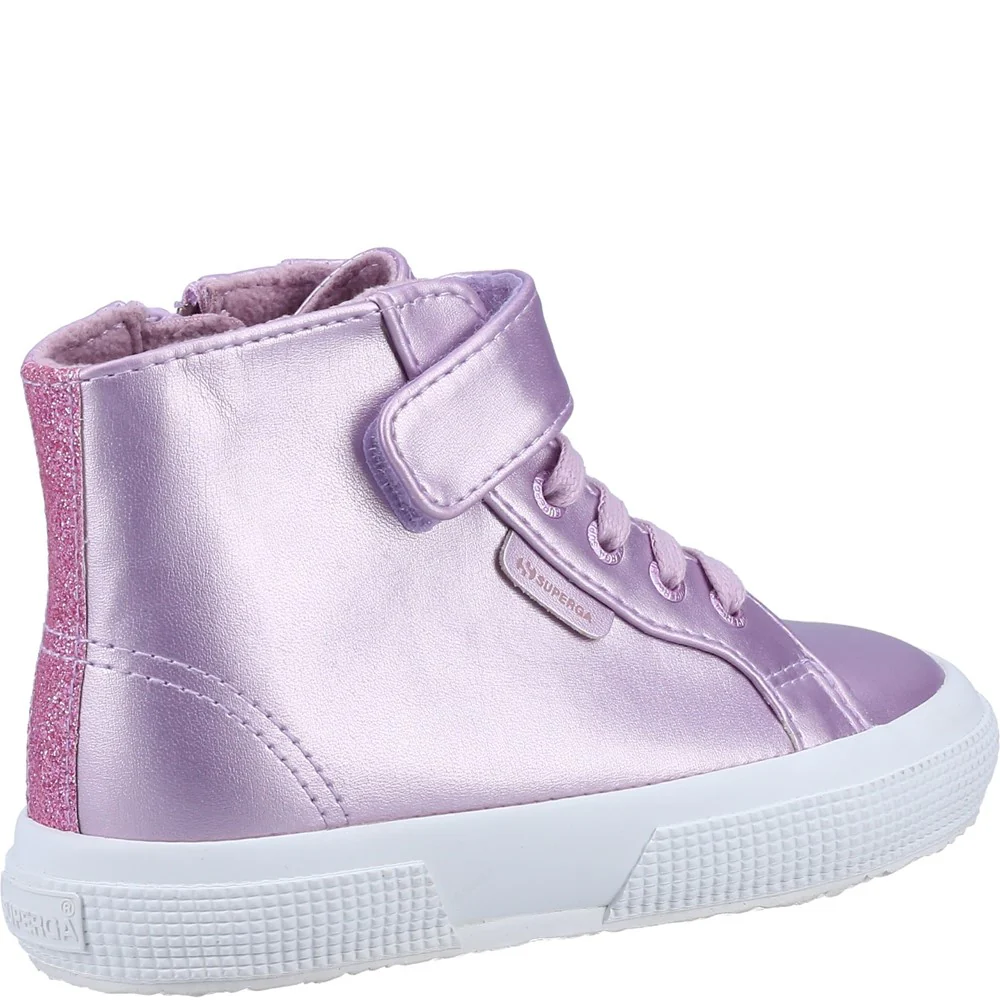 Superga 2674 Kids Faux Leather Glitter Boots - Image 2