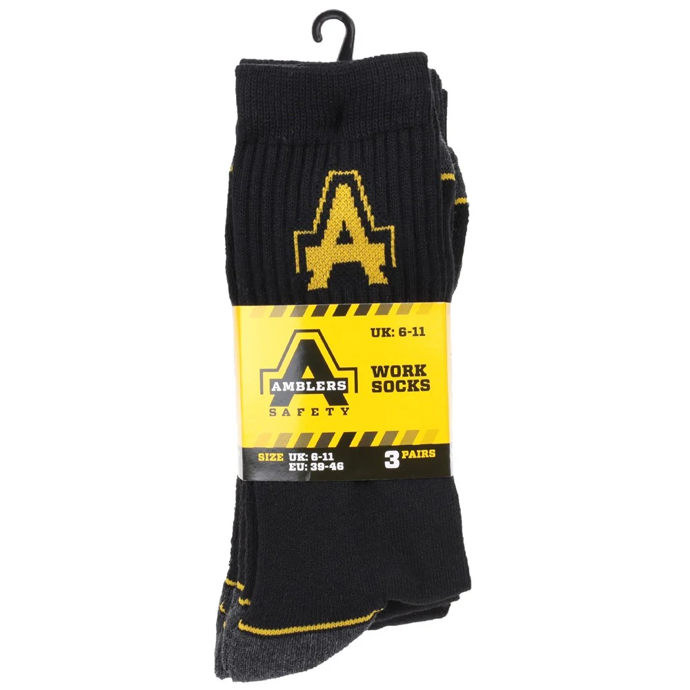 Amblers Safety Amblers Heavy Duty Work Socks 3 pack - Image 2