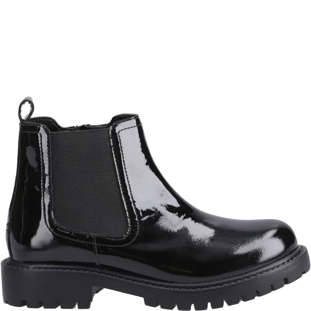 Hush Puppies Ariella Chelsea Patent Junior School Shoes - Image 5