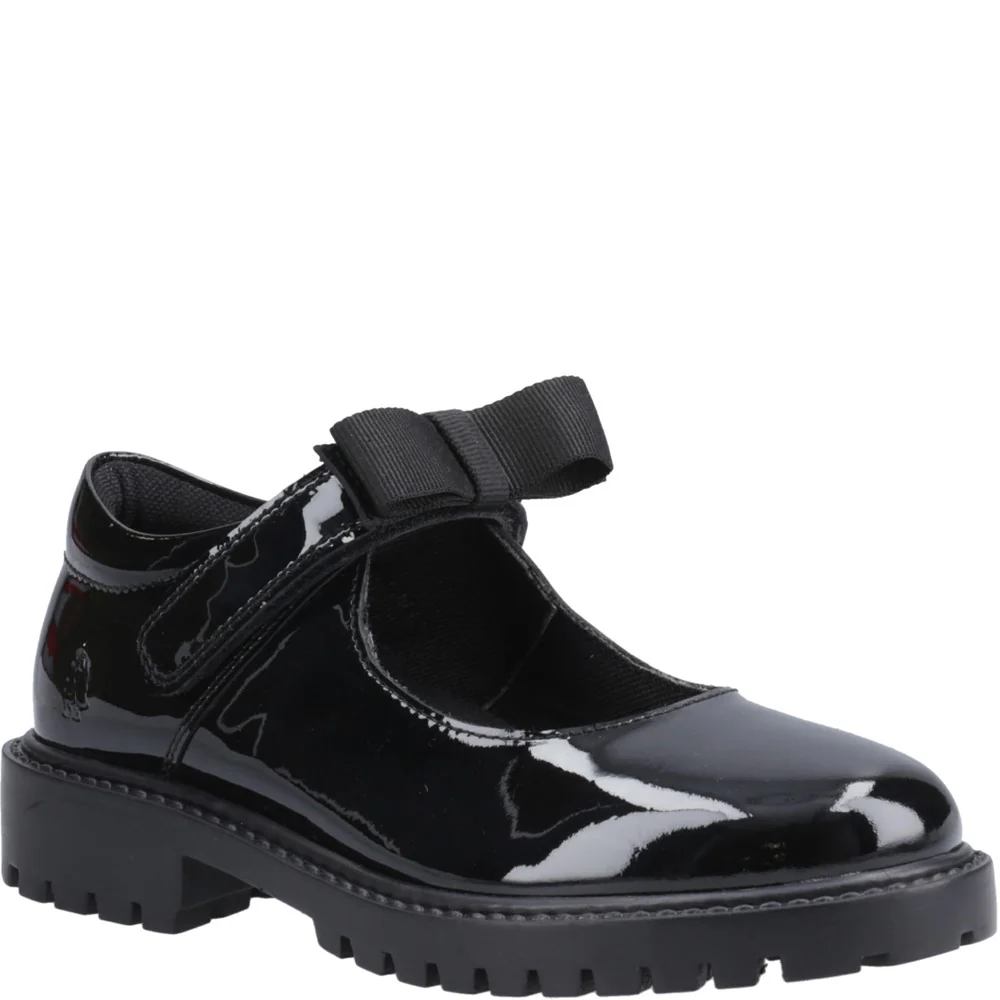 Hush Puppies Astrid Bow Patent Junior School Shoes
