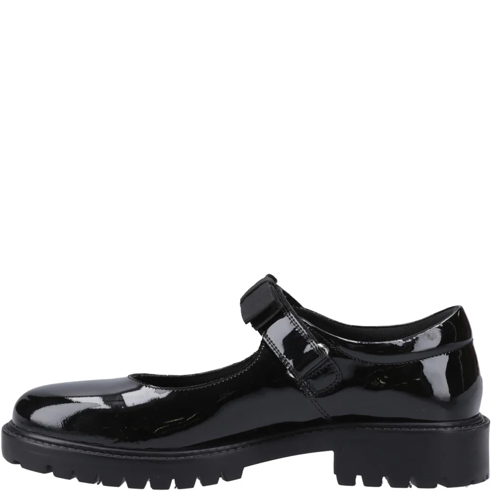 Hush Puppies Astrid Bow Patent XL Senior School Shoes - Image 4