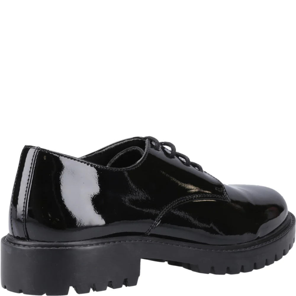 Hush Puppies Aubrey Lace Up Patent Senior School Shoes - Image 2