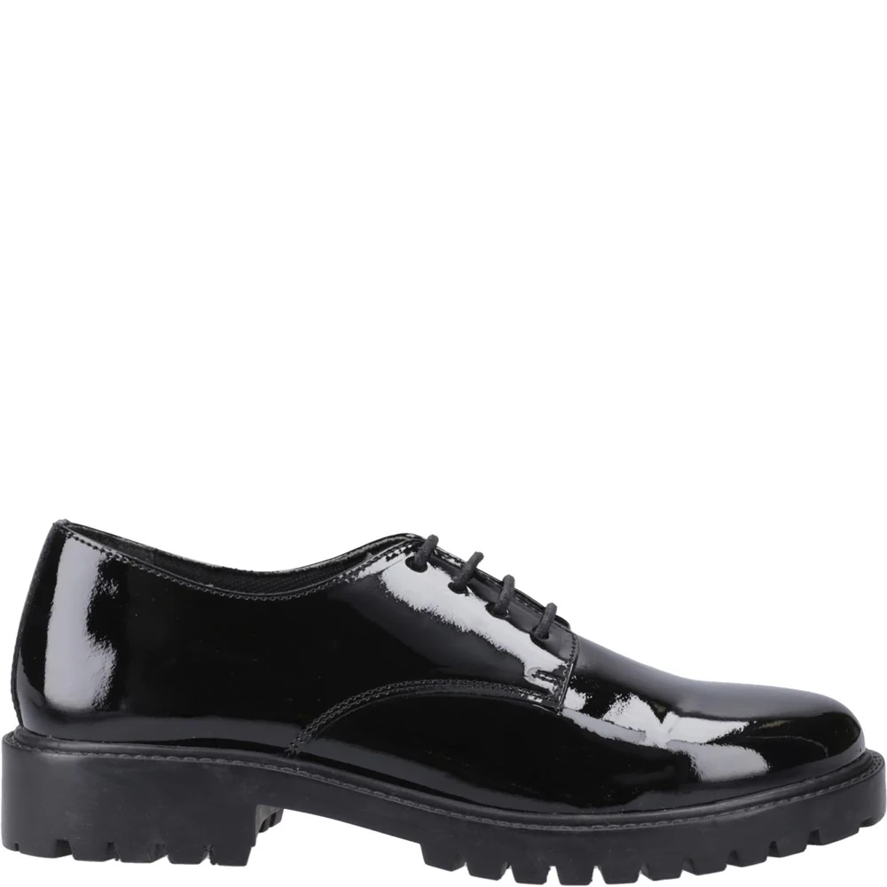 Hush Puppies Aubrey Lace Up Patent Senior School Shoes - Image 5
