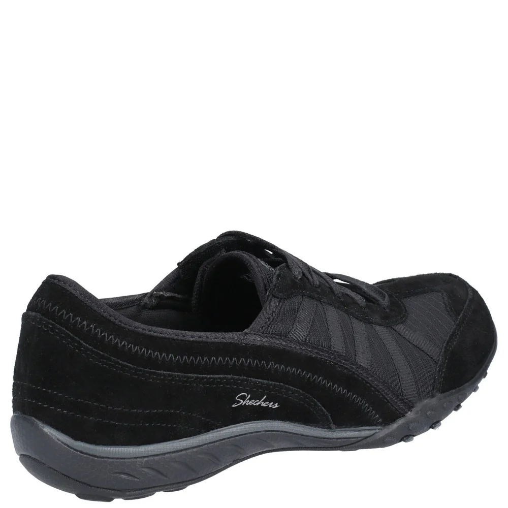 Skechers Breathe-Easy-Weekend Wishes Suede & Mesh Lace Up Trainer - Image 2