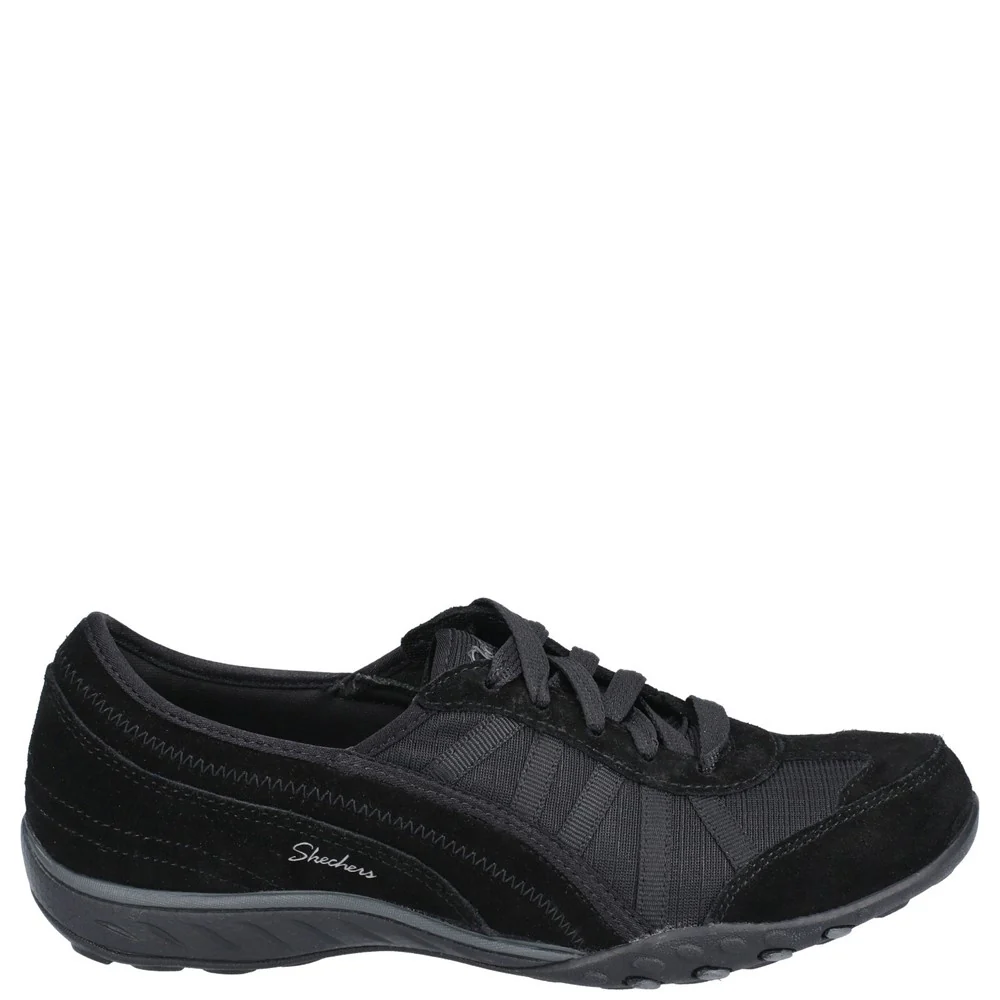 Skechers Breathe-Easy-Weekend Wishes Suede & Mesh Lace Up Trainer - Image 4