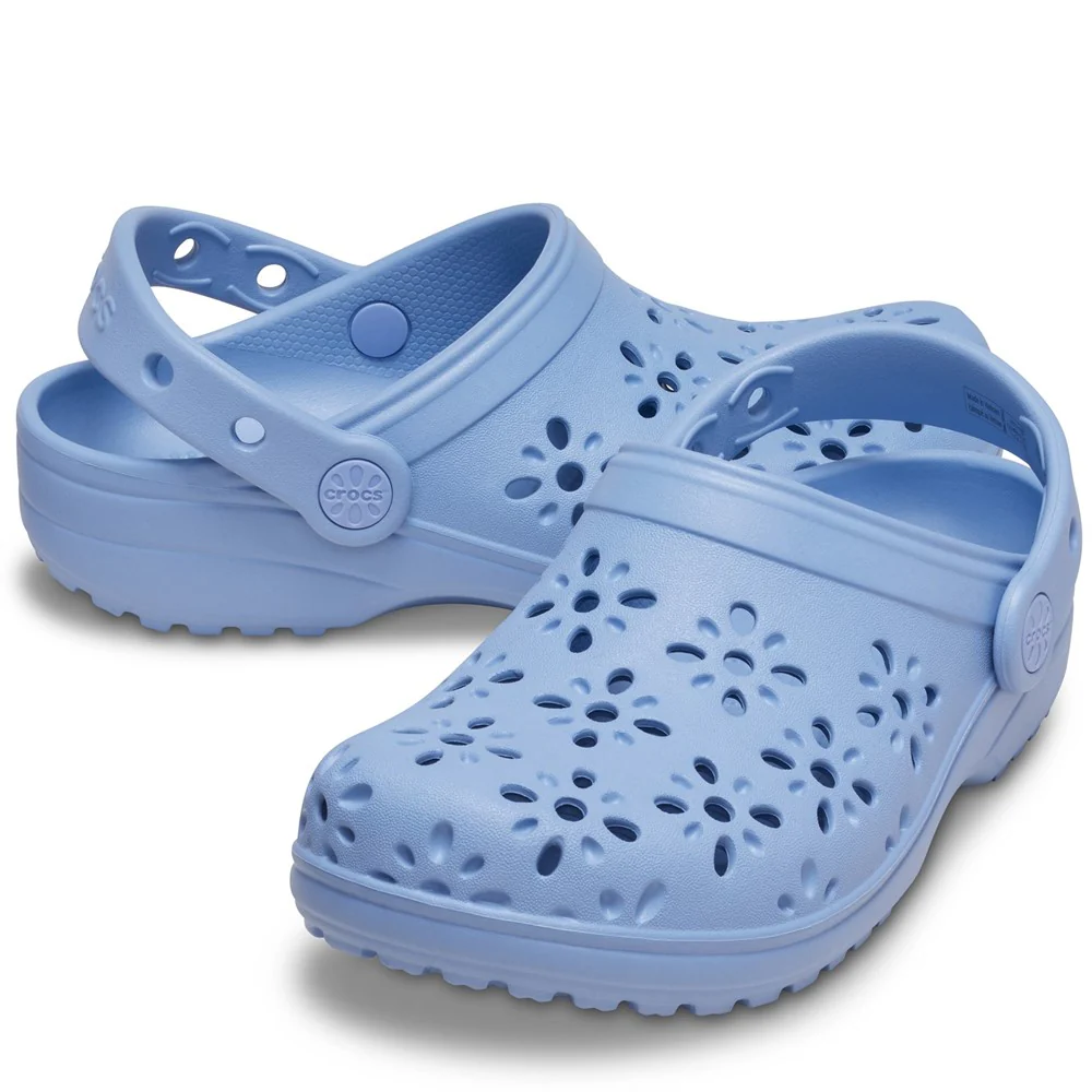 Crocs Toddler Classic Floral Cut Out Clog - Image 3