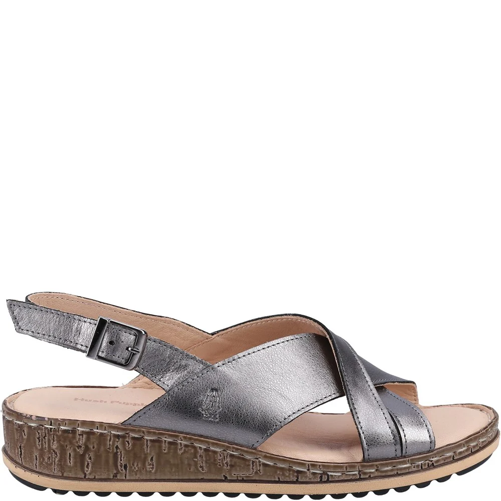 Hush Puppies Elena Cross Over Wedge Sandal - Image 4