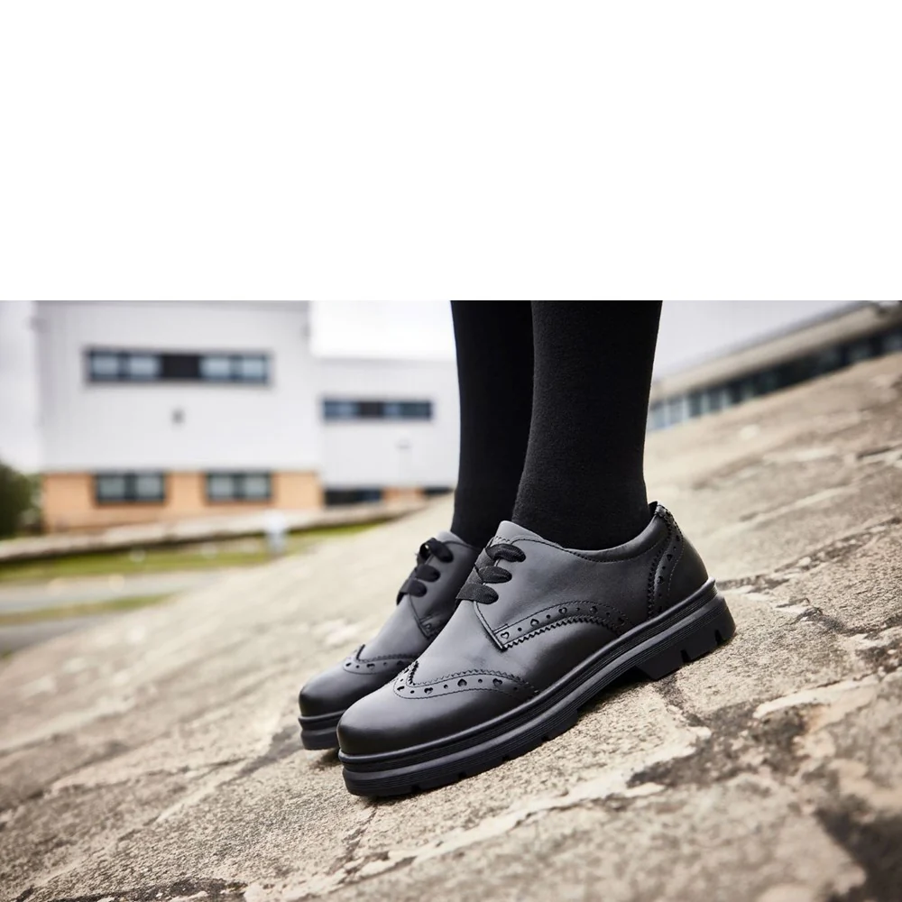 Pod Fiona Brogue Junior School Shoes - Image 7