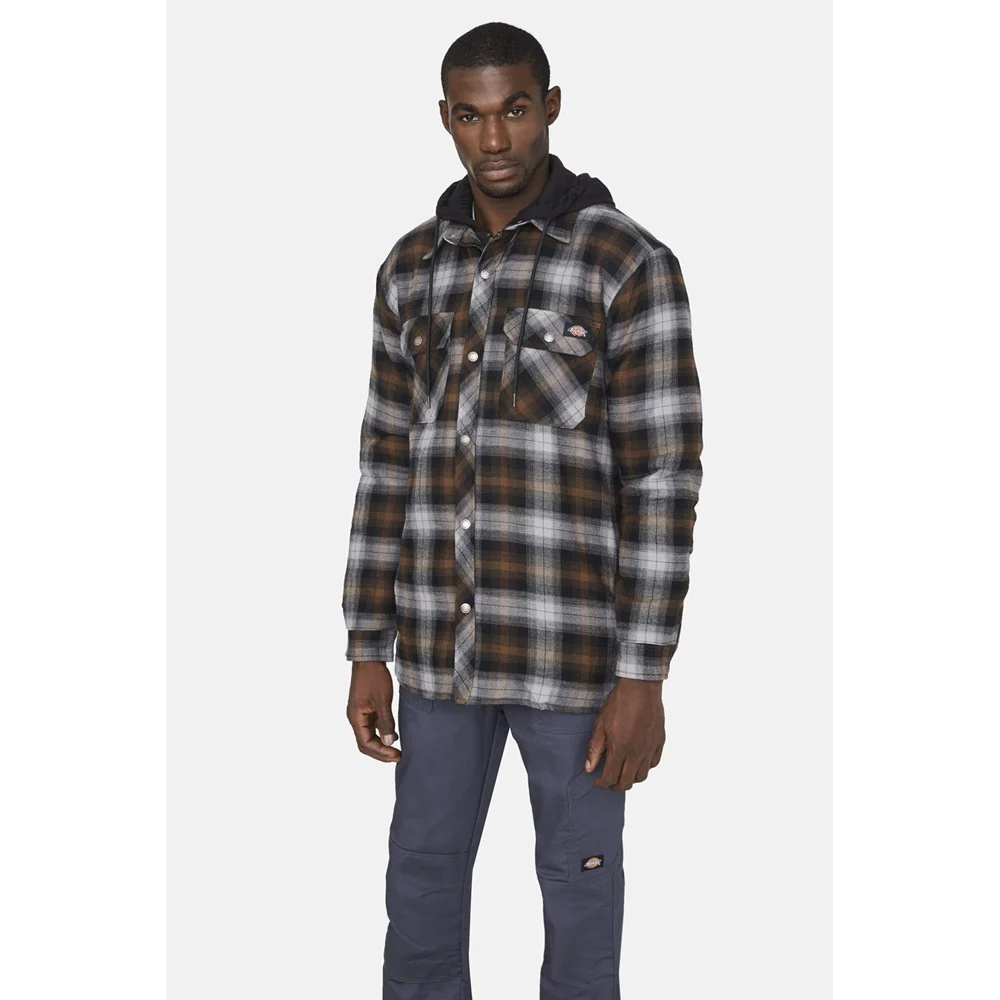 Dickies Fleece Hood Flannel Shirt Jacket - Image 3
