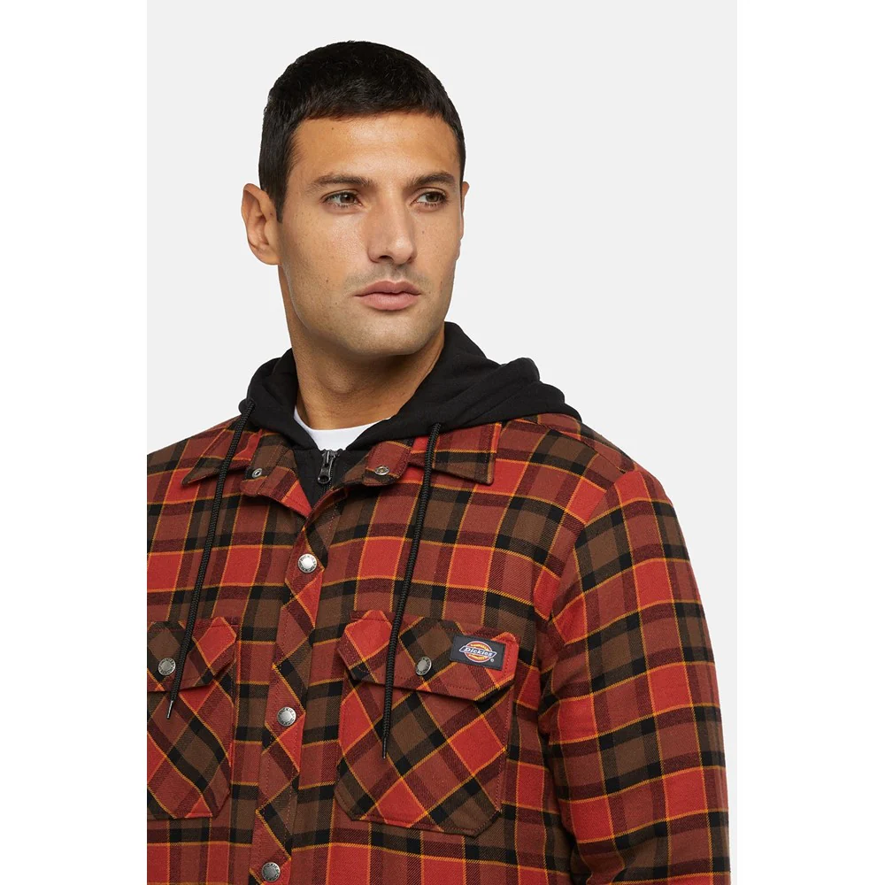 Dickies Fleece Hooded Flannel Shirt - Image 5