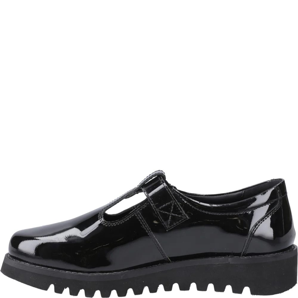 Hush Puppies Florrie T-Bar Patent XL Senior School Shoes - Image 4