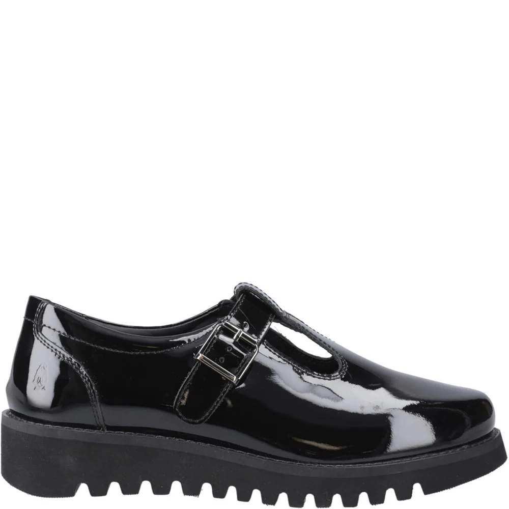 Hush Puppies Florrie T-Bar Patent XL Senior School Shoes - Image 5