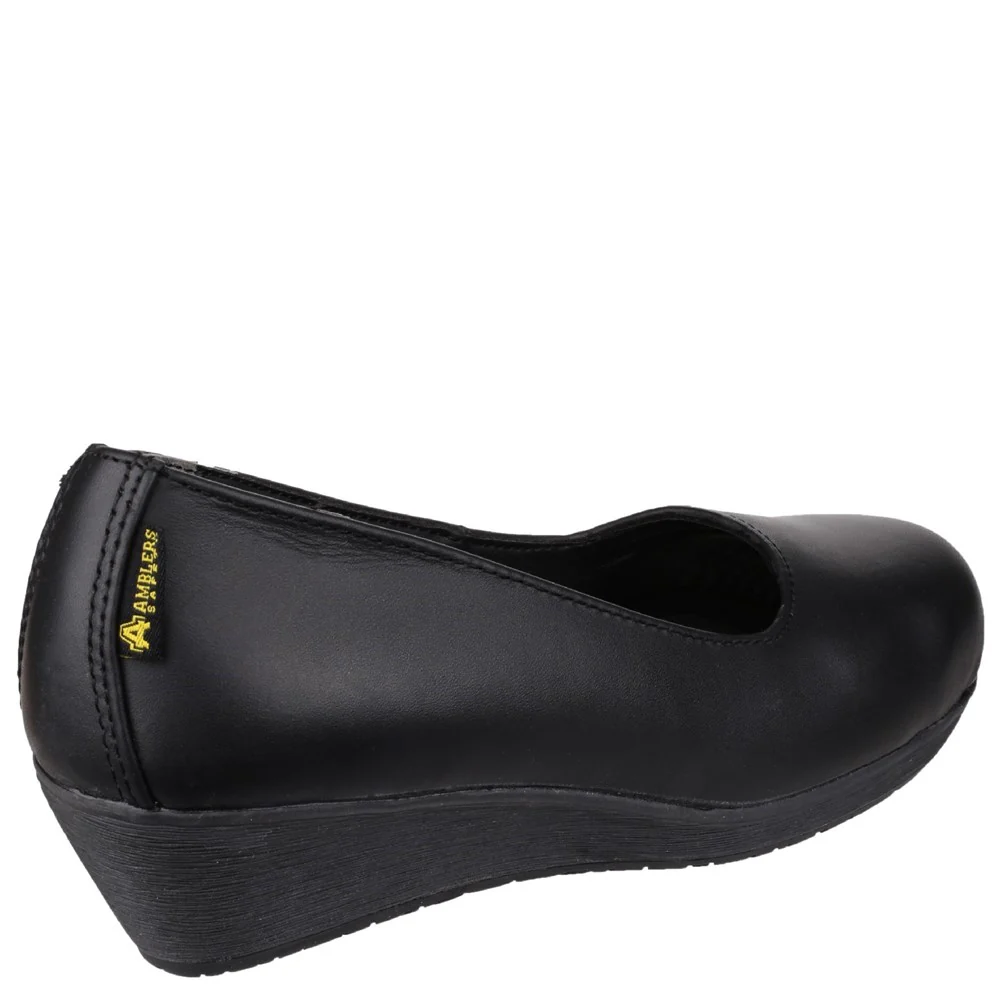 Amblers Safety FS107 Antibacterial Memory Foam Slip on Wedged Safety Court Shoe - Image 2