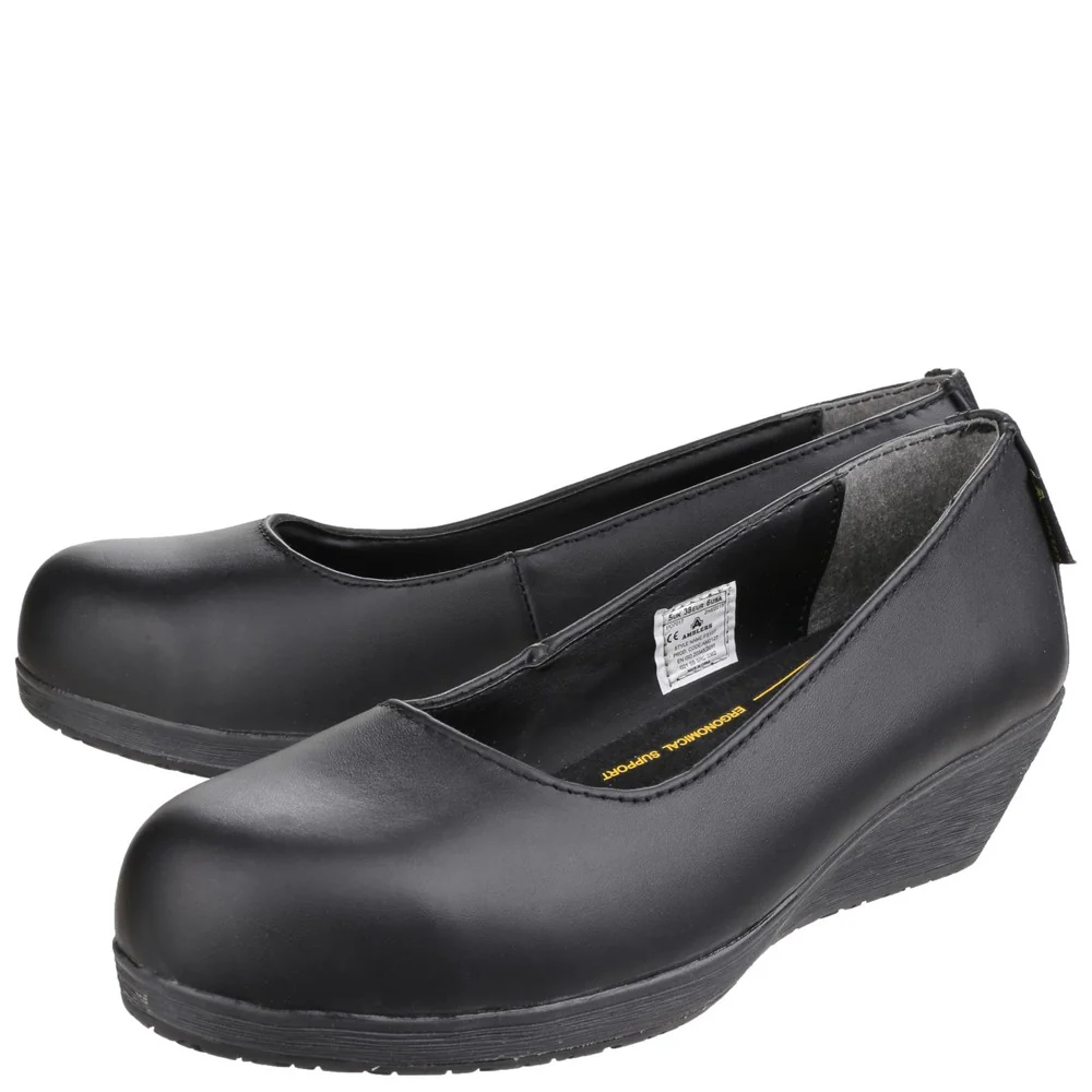 Amblers Safety FS107 Antibacterial Memory Foam Slip on Wedged Safety Court Shoe - Image 6