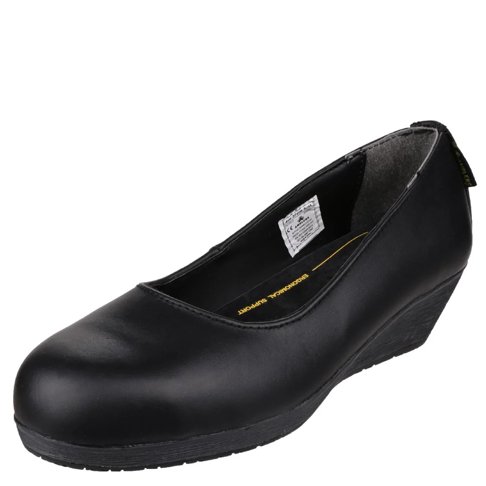 Amblers Safety FS107 Antibacterial Memory Foam Slip on Wedged Safety Court Shoe - Image 9