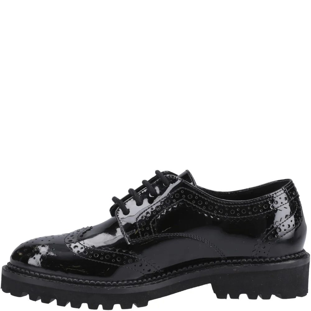 Hush Puppies Gabi Lace Up Patent Junior School Shoes - Image 4