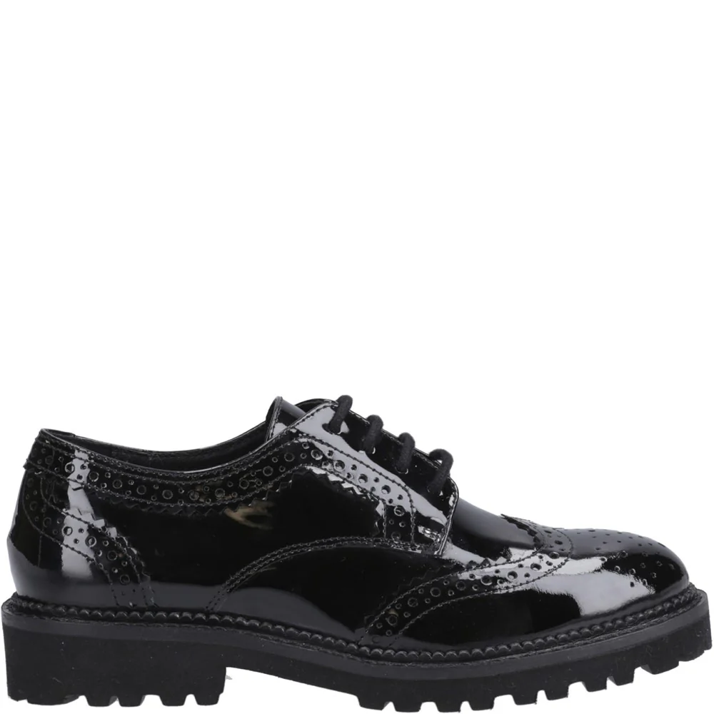 Hush Puppies Gabi Lace Up Patent Junior School Shoes - Image 5