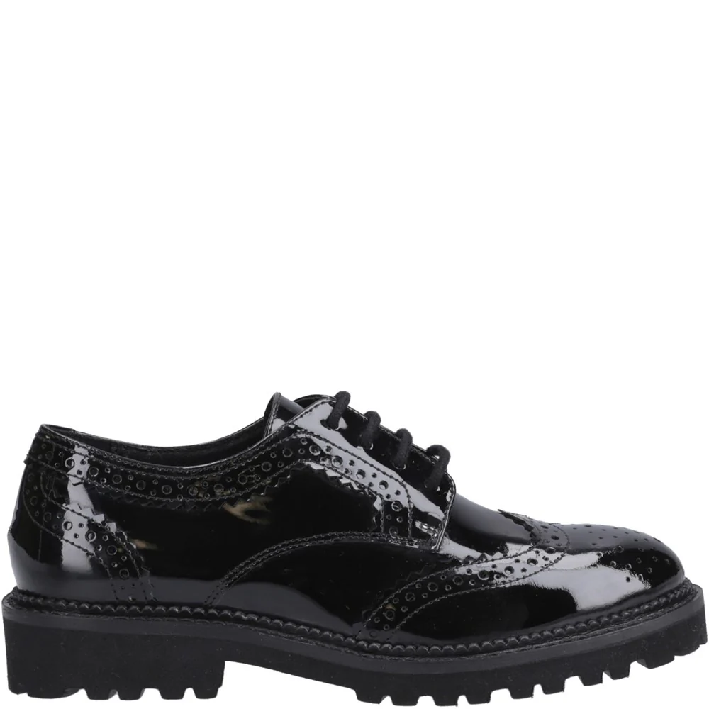 Hush Puppies Gabi Lace Up Patent Senior School Shoes - Image 5
