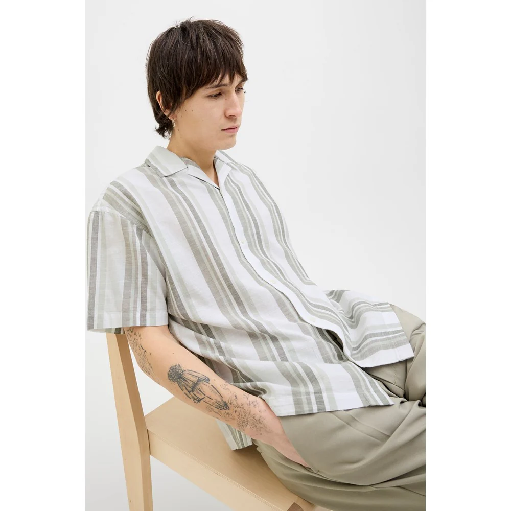 Jack & Jones Premium revere collar linen shirt - Image 6