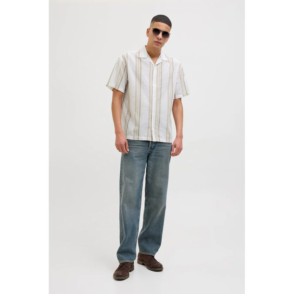 Jack & Jones Premium revere collar linen shirt - Image 3