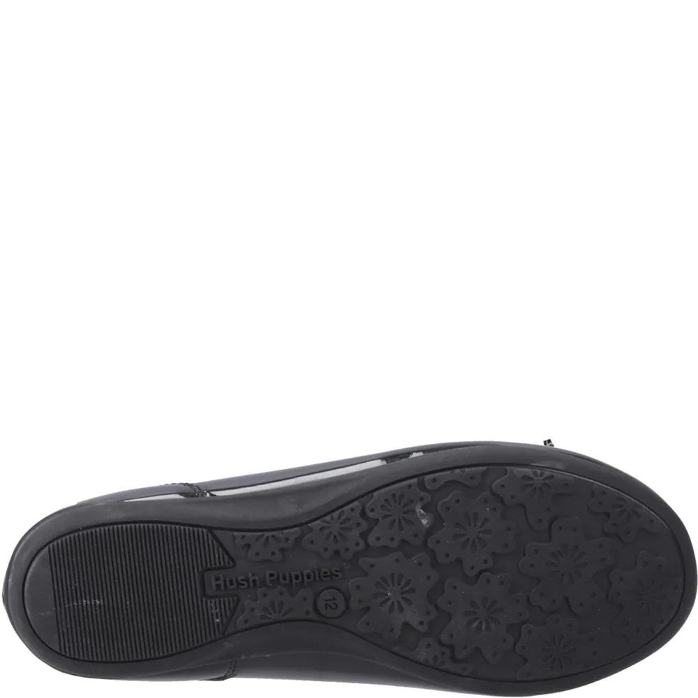 Hush Puppies Lillie Ballerina Patent Junior School Shoes - Image 3