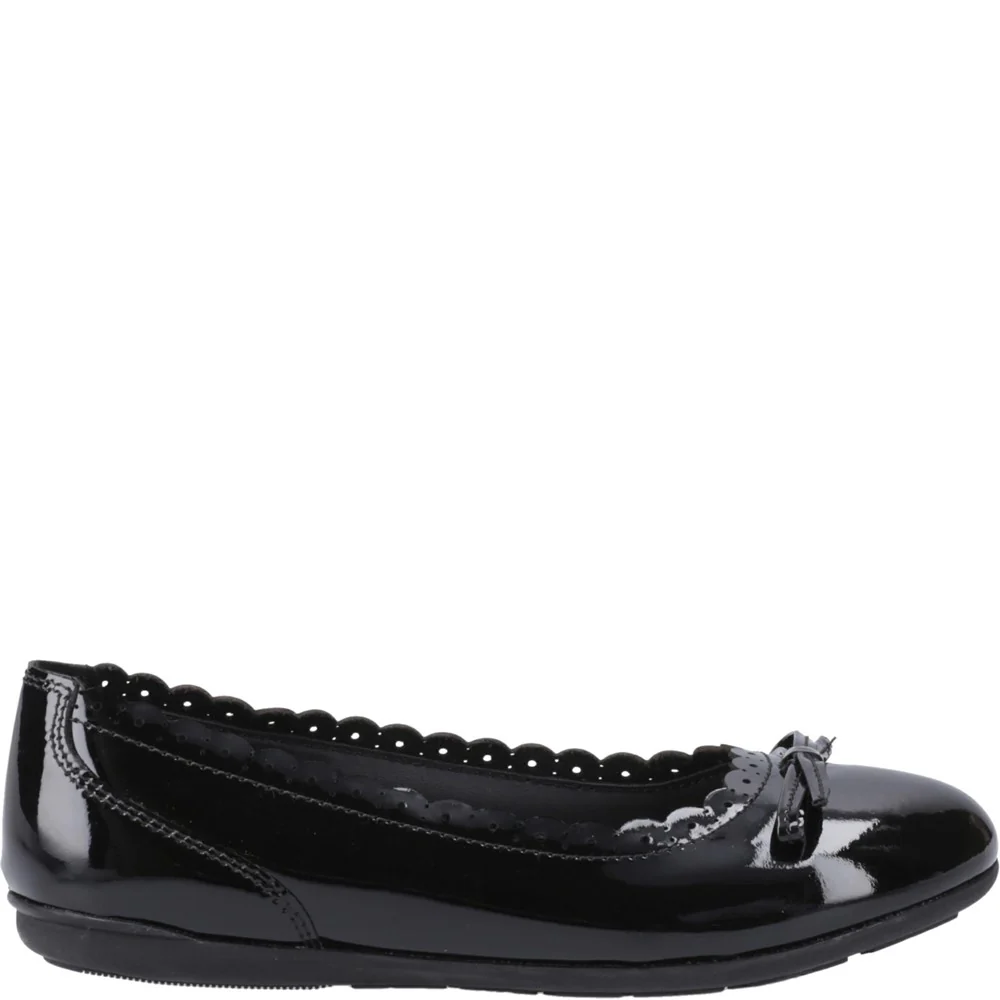 Hush Puppies Lillie Ballerina Patent Junior School Shoes - Image 5