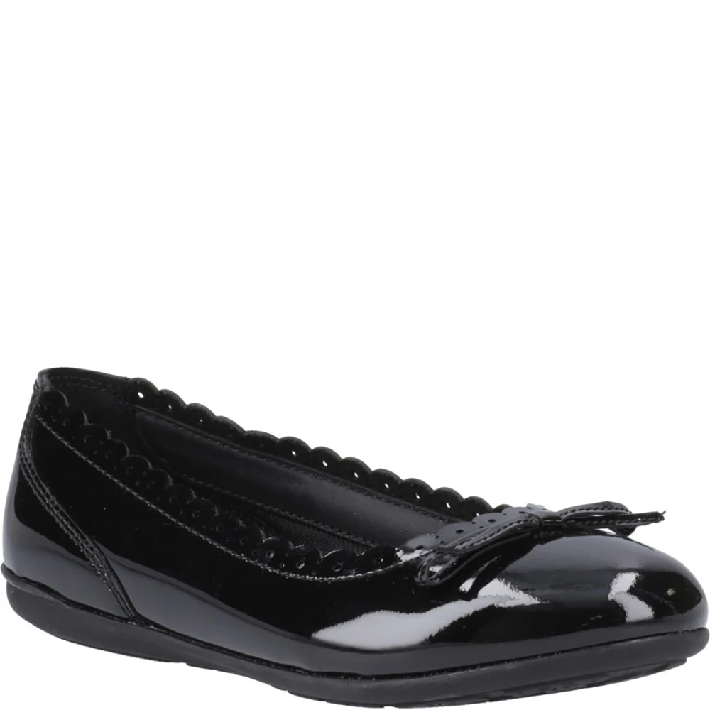 Hush Puppies Lillie Ballerina Patent Senior School Shoes