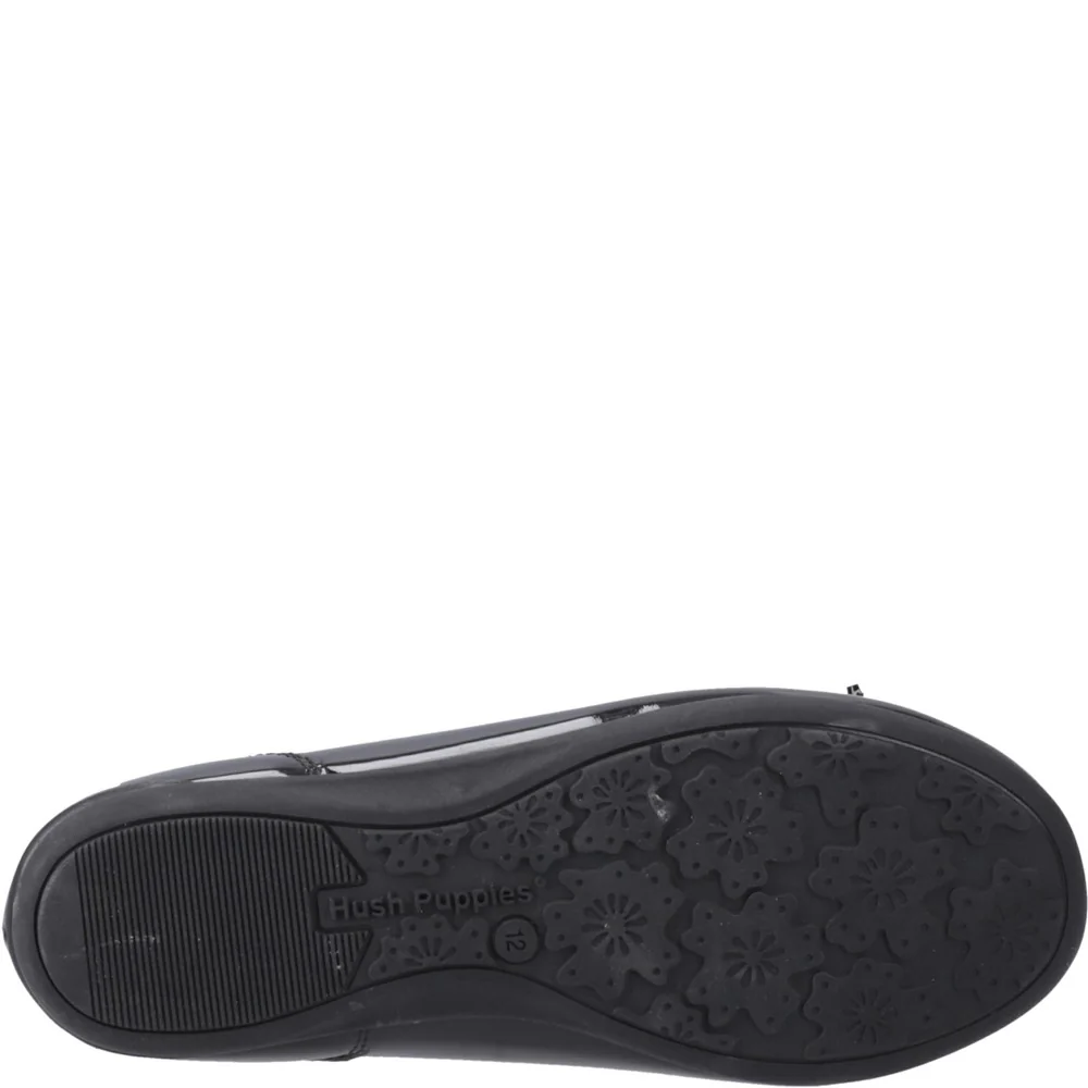 Hush Puppies Lillie Ballerina Patent Senior School Shoes - Image 3