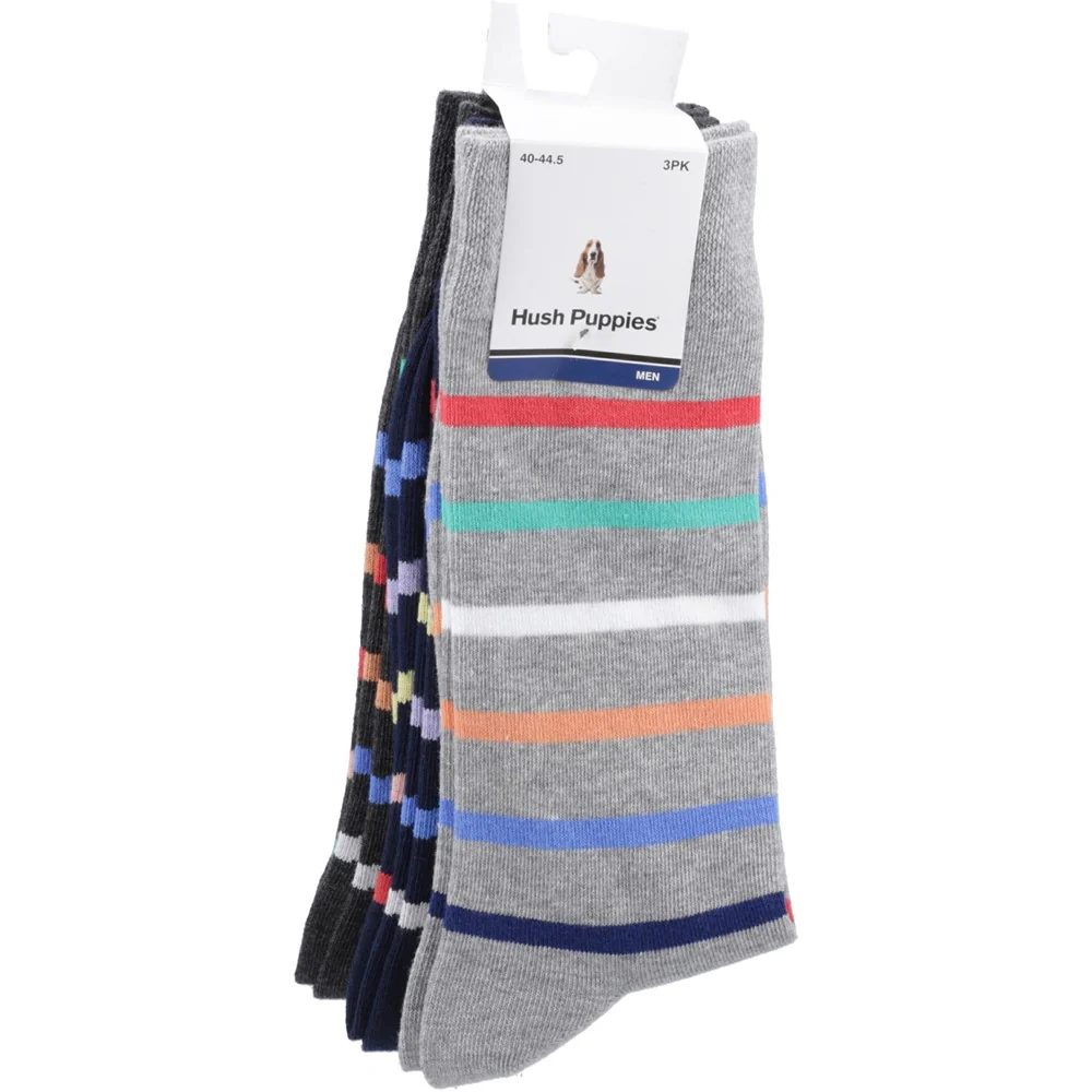 Hush Puppies Stripe 3 Pack Socks