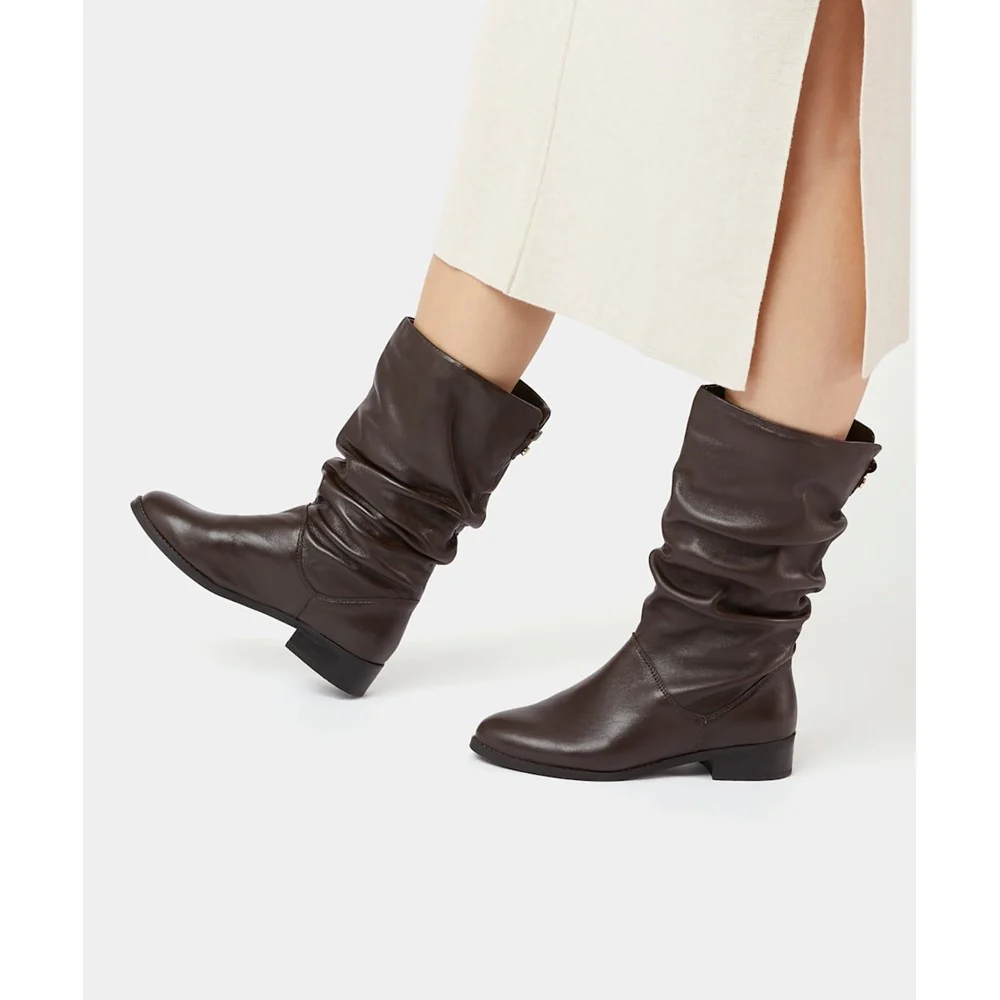 Dune Rosalindas Ruched Calf Boots - Image 4