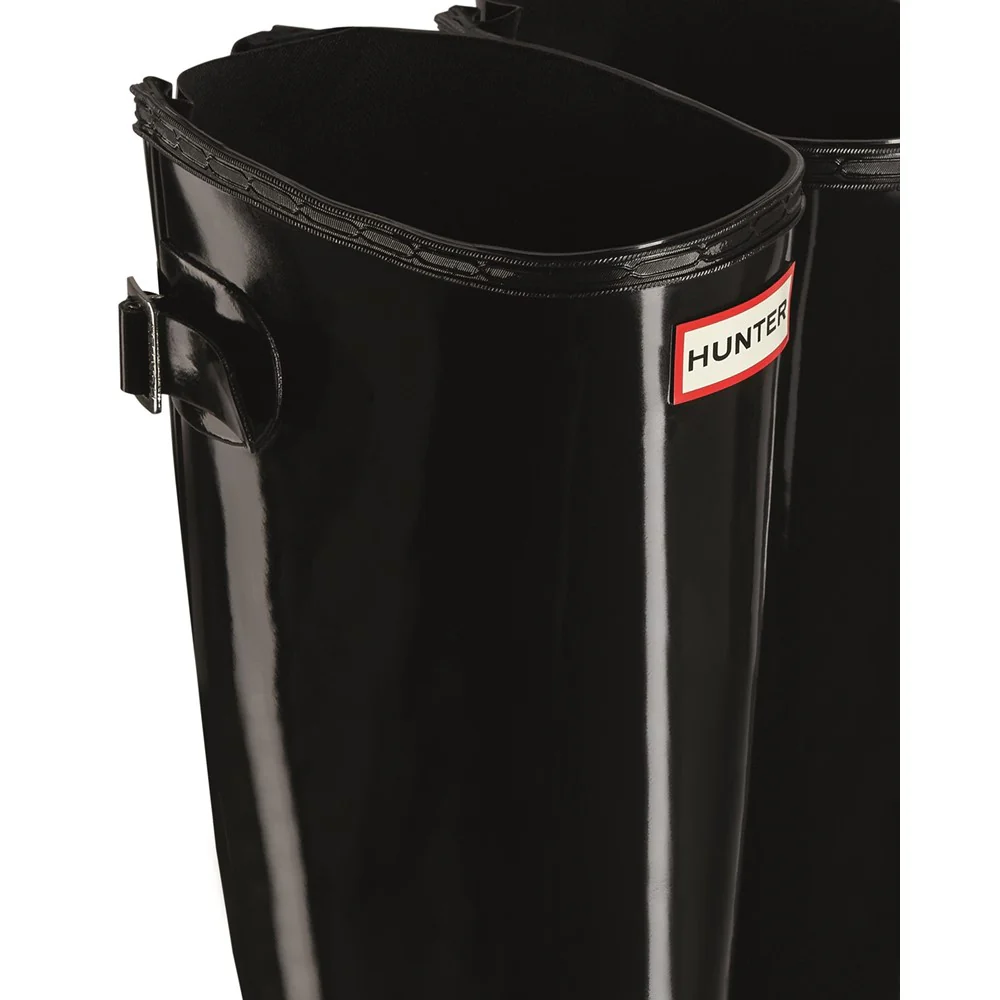 Hunter Tall Back Adjustable Gloss Wellington Boots - Image 5