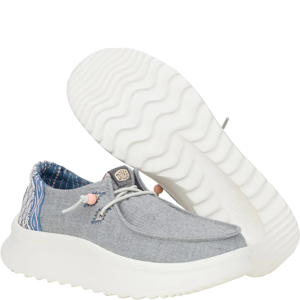 HEYDUDE Wendy Peak Chambray Woven Shoes - Image 3